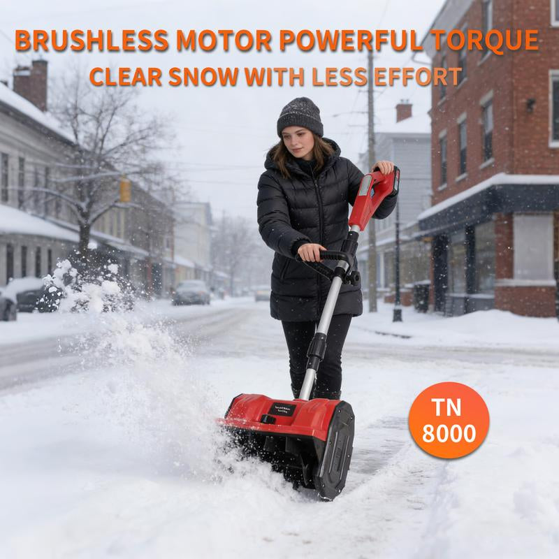 Cordless Snow Shovel DK388-01 21V 12-Inch 2-Ah*2 Battery Foldable Snow Blower with Directional Plate & Adjustable Handle Quick Charger Included New Year Gift Idea