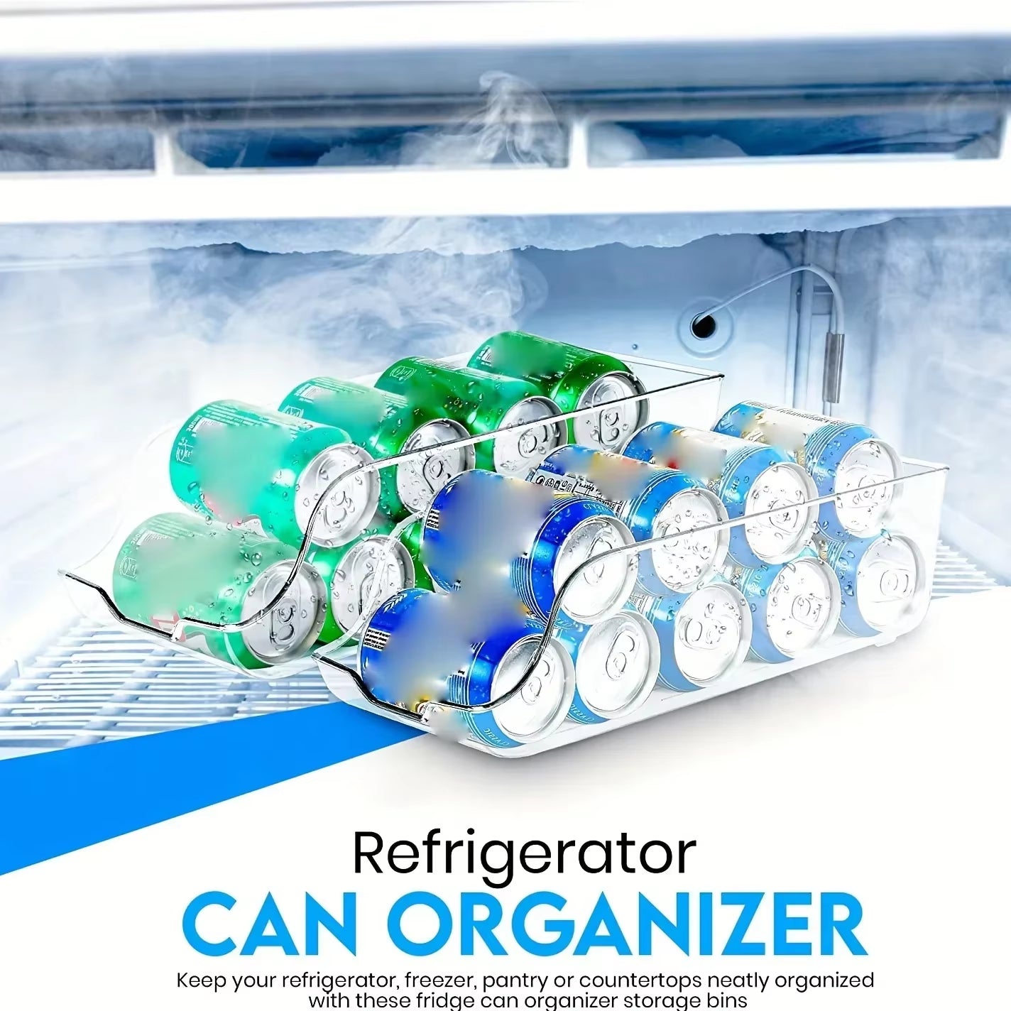 Refrigerator Organizer Bins Soda Cans Dispenser Bins Can Dispensers Auto Rolling Dispenser Fridge Organizer Pantry Organizer
