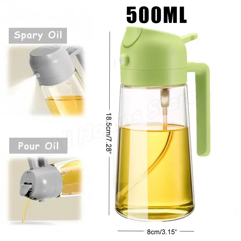 2IN1 Replacement for Oil Take Dispenser Mister Plastics Bottle with 2Pcs Brush Spray Pour Cooking Spritzer BBQ Oil Spray Bottle