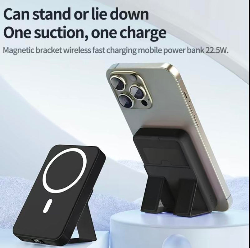 10000Mah Magnetic Power Bank,Foldable Wirelessportable Charger with LED Display,Fast Charging Foriphone 17/16/15/14/13/12 Pro/Pro Max/Plus, Compact Silicone