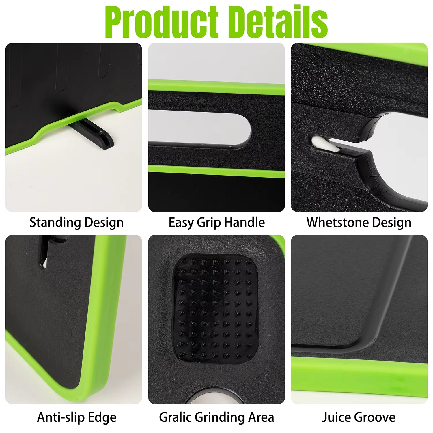 4-In-1 Cutting Board with Handle Chopping Large Meat Butcher Knife Sharpener Garlic Grater Quickly Defrost Meat for Kitchen