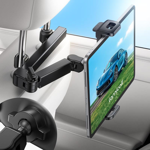 3-in-1 Car Headrest Tablet Mount – Adjustable Back Seat Holder for iPad & Tablets
