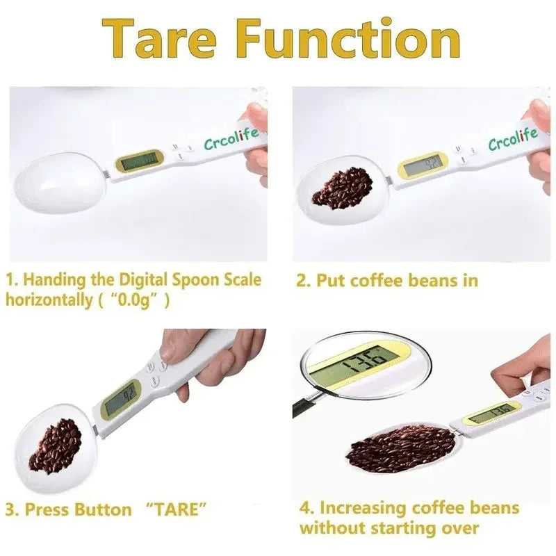 500G/0.1G Weight Measuring Spoon Portable LCD Digital Kitchen Scale Electronic Food Measuring Spoon Scale Kitchen Tool for Food