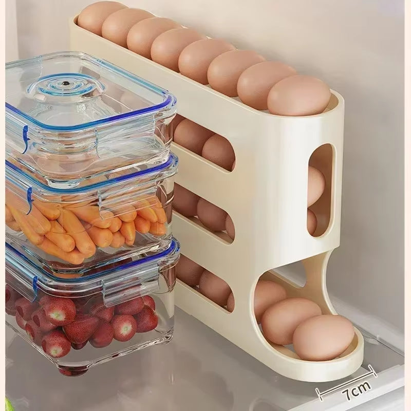 2-4-Layer Slide Egg Storage Box Ladder Style Egg Box Storage Refrigerator Side Door Large Capacity Automatic Egg Rolling Machine