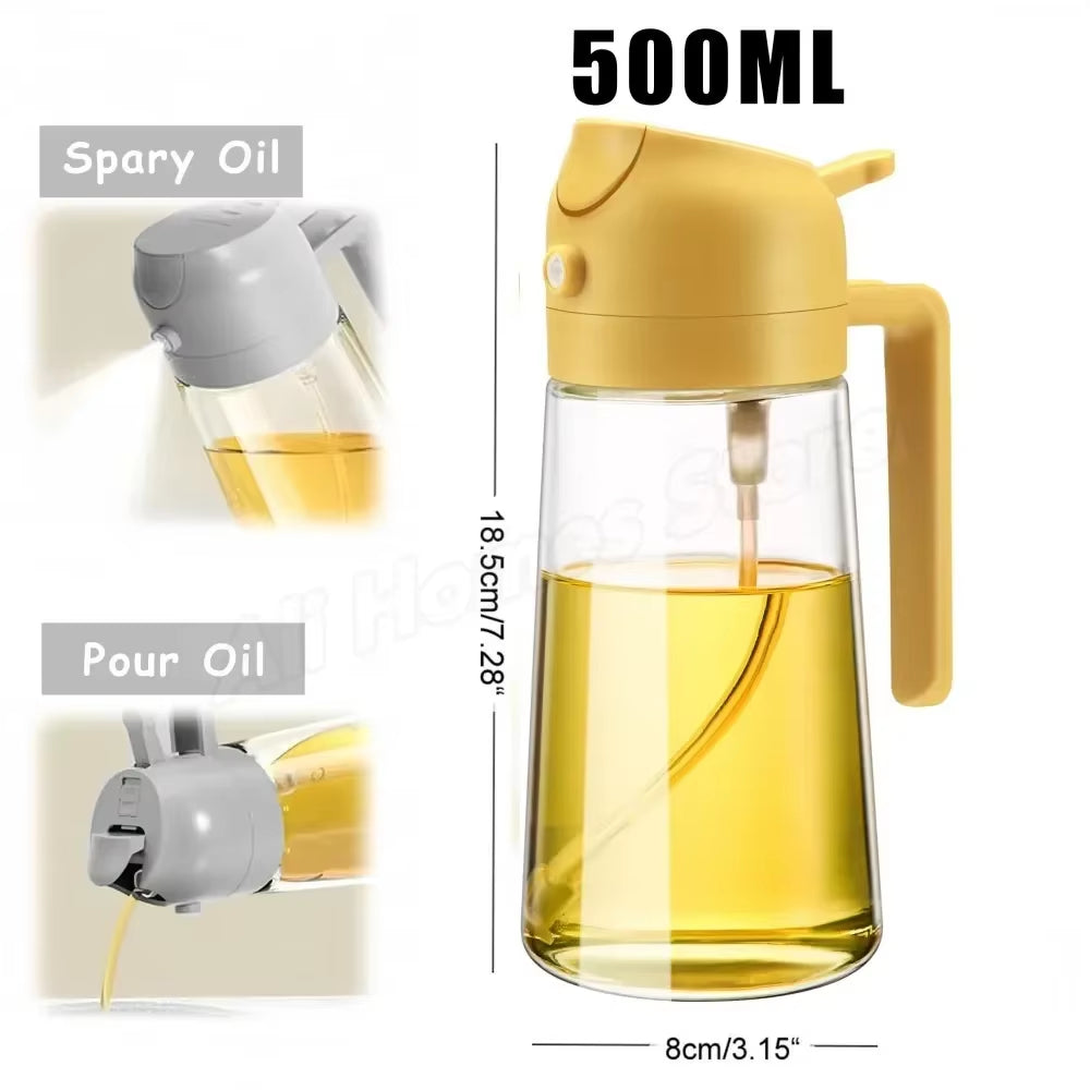 2IN1 Replacement for Oil Take Dispenser Mister Plastics Bottle with 2Pcs Brush Spray Pour Cooking Spritzer BBQ Oil Spray Bottle