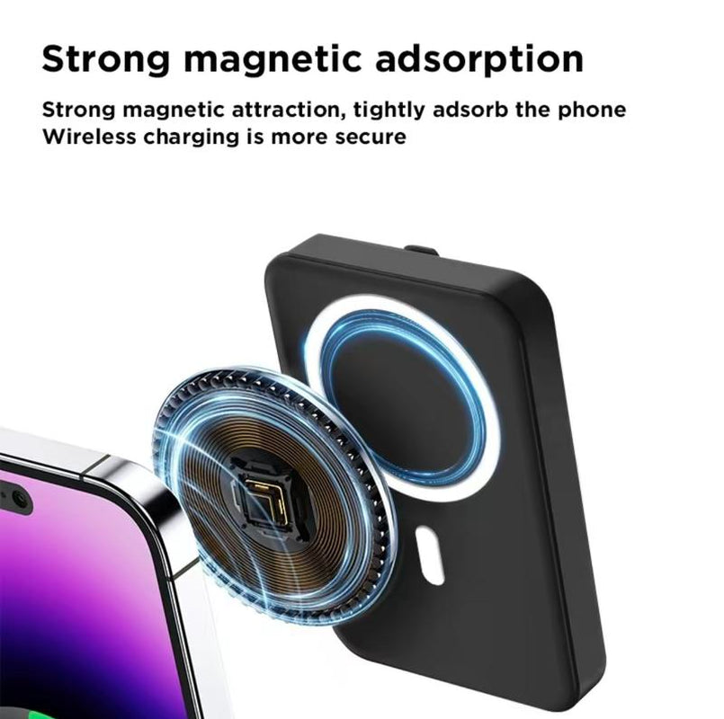 10000Mah Magnetic Power Bank,Foldable Wirelessportable Charger with LED Display,Fast Charging Foriphone 17/16/15/14/13/12 Pro/Pro Max/Plus, Compact Silicone