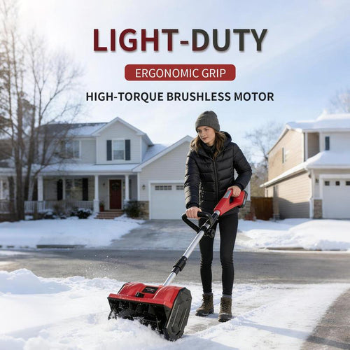 Cordless Snow Shovel DK388-01 21V 12-Inch 2-Ah*2 Battery Foldable Snow Blower with Directional Plate & Adjustable Handle Quick Charger Included New Year Gift Idea