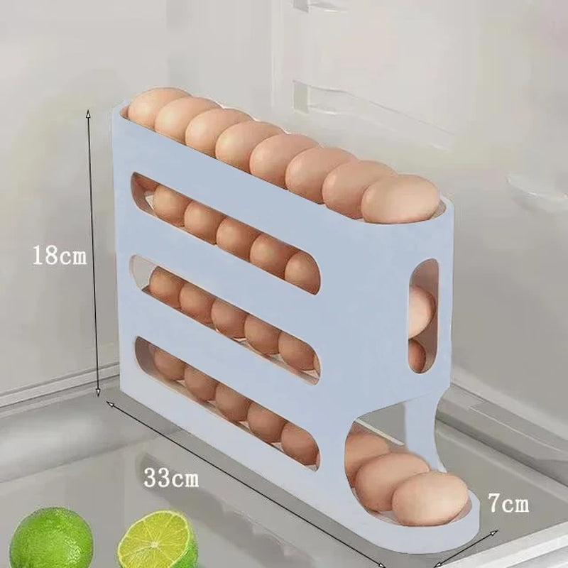 2-4-Layer Slide Egg Storage Box Ladder Style Egg Box Storage Refrigerator Side Door Large Capacity Automatic Egg Rolling Machine